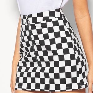 Black and White checkered mini skirt